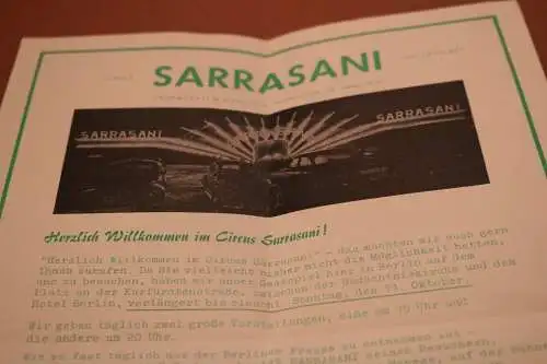 tolles altes Flugblatt Zirkus Sarrasani - Berlin  - 60er Jahre ??? Verlängerung