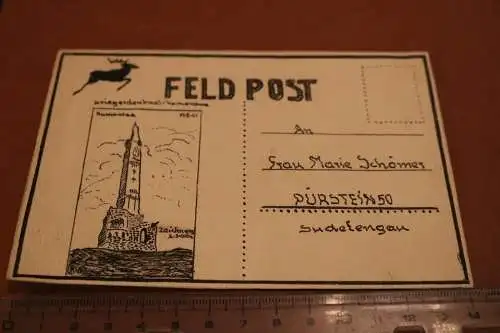 tolle alte Feldpostkarte  gezeichnet - Kriegerdenkmal Kumonova  1941