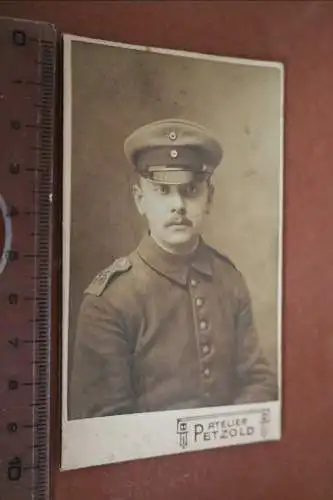 tolles altes  CDV-Foto - Portrait eines Soldaten - Brandenburg