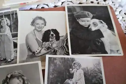 sieben alte Fotokarten Kinderstars - Shirley Temple, Peter Bosse usw. Ross Verla