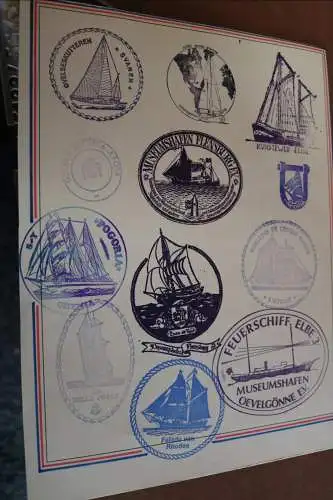 altes Blatt -  Schiff Anna von Otterndorf - Rückseite viele große Stempel ???