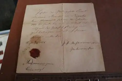 sehr altes Arbeitszeugnis ???? 1895 mit Wachssiegel 