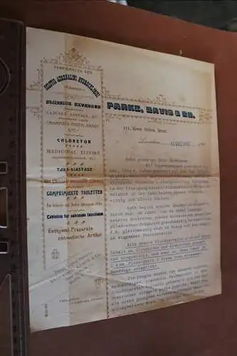 toller alter Werbebrief an Apotheker von Parke, Davis & Co - London 1903 