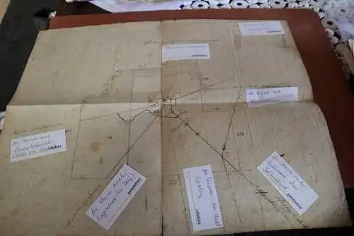 sehr alte hangezeichnete Karte - Gebäude ? Stellung ??? Polen ??? 