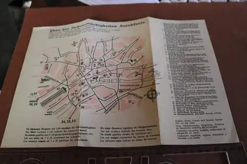 alter Plan Sehenswürdigkeiten Frankfurts in Deutsch, Englisch, Niederländisch us