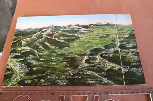 alte Panoramakarte - Das Schlachtfeld in den Vogesen - Altkirch - Belfort 1915