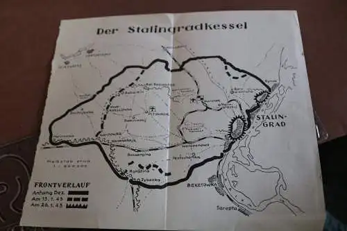 Alte Karte - Stalingradkessel und Ostfront Südabschnitt - 1943 - aus Buch ???