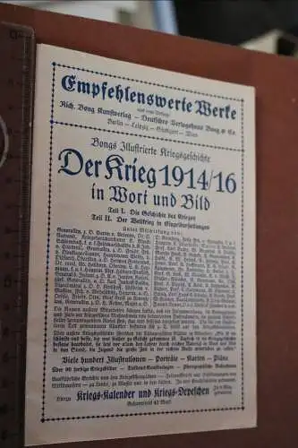 altes Heft über Bücher des Kunstverlag Bong - 1916 ??