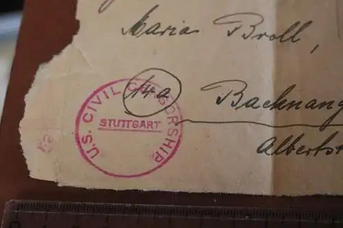 alte Vorderseite Briefumschlag aus Polen 1947 - mit U.S: Civil Censorship Stempe
