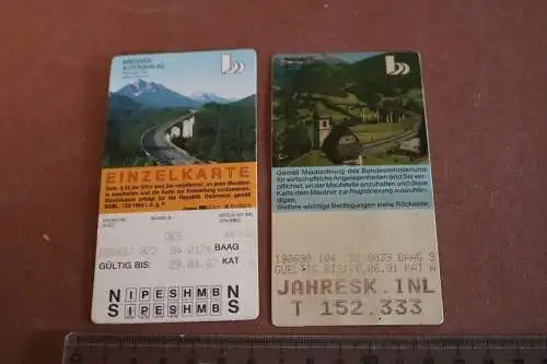 zwei alte Mautkarten Brenner Pass  80-90er Jahre ?