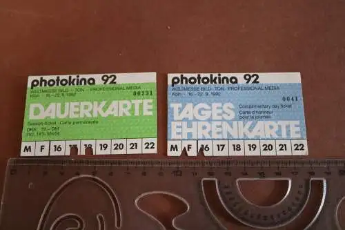 zwei Eintrittskarten photokina 1992 