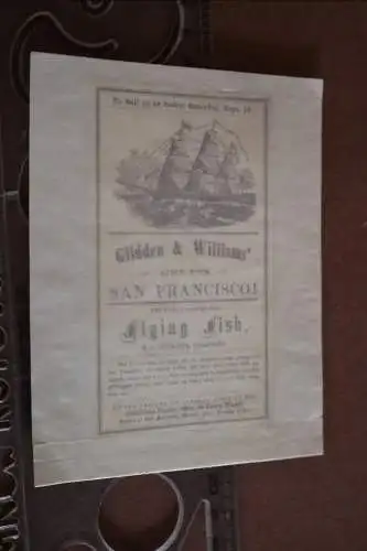 original Faksimile Druck Schiffskarte The Flying Fish - Siegerboot - OVP