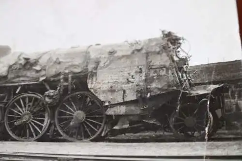 zerstörte Lokomotive  Eisenbahnunglück bei Siegesldorf 1928