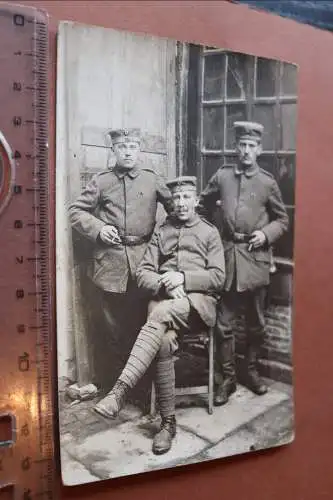Altes Foto - drei Soldaten - Champagne 1918