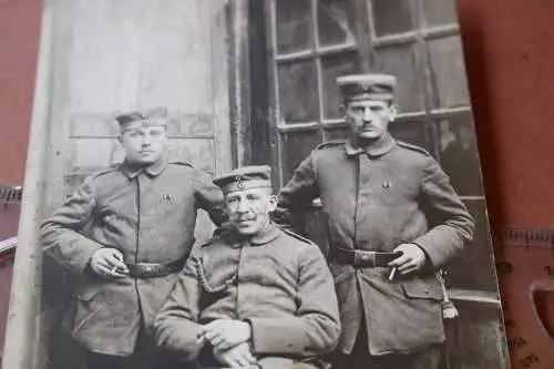 altes Foto - drei Soldaten - Champagne 1918
