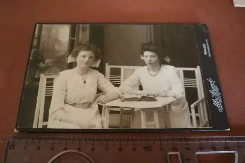 tolles altes Kabinettfoto - Portrait zwei  Frau aus Ohligs, Solingen