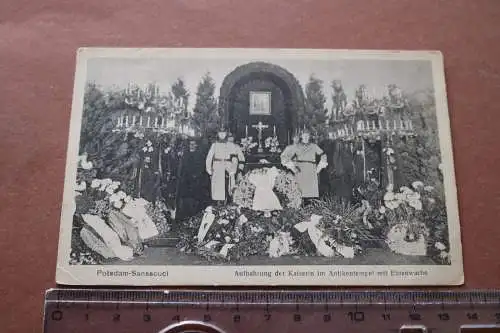alte Karte Aufbahrung der Kaiserin Im Antikentempel - Potsdam-Sanssouci 1921 