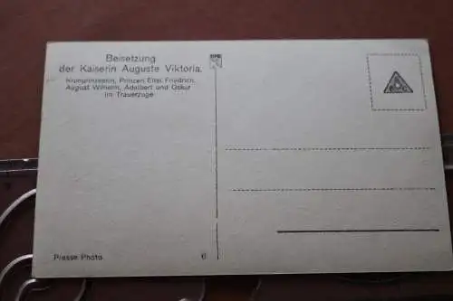 alte Karte Beisetzung der Kaiserin Auguste Viktoria Trauermarsch 