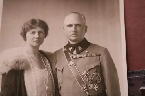 tolles altes Foto Herzog Carl Eduard und Herzogin Viktoria Adelheid mit Signatur