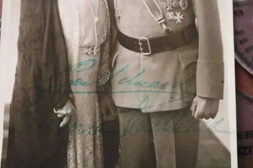 tolles altes Foto Herzog Carl Eduard und Herzogin Viktoria Adelheid mit Signatur