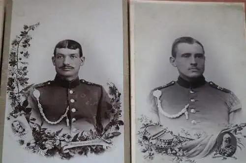 drei alte CDV Fotos - Portraits Soldaten aus Landau Pfalz