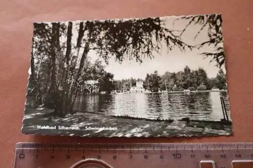 tolle alte Karte- Waldbad Silberteich - Schwimmbecken - 60-70er Jahre ?