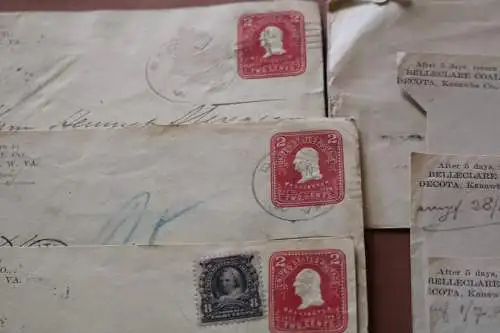23 tolle Abschnitte und Briefumschläge Briefmarken USA  1900-1920 ??