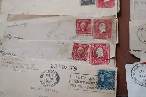 23 tolle Abschnitte und Briefumschläge Briefmarken USA  1900-1920 ??