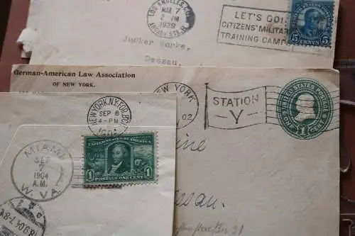 23 tolle Abschnitte und Briefumschläge Briefmarken USA  1900-1920 ??