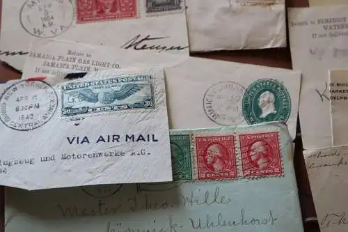 23 tolle Abschnitte und Briefumschläge Briefmarken USA  1900-1920 ??