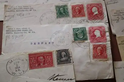 23 tolle Abschnitte und Briefumschläge Briefmarken USA  1900-1920 ??