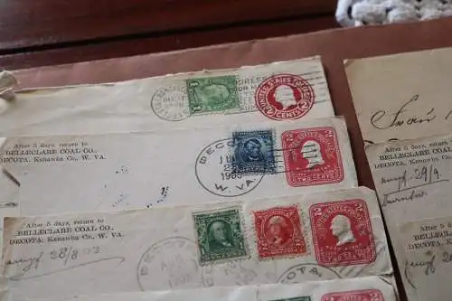 23 tolle Abschnitte und Briefumschläge Briefmarken USA  1900-1920 ??