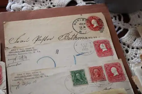 23 tolle Abschnitte und Briefumschläge Briefmarken USA  1900-1920 ??