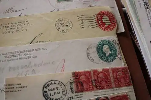 23 tolle Abschnitte und Briefumschläge Briefmarken USA  1900-1920 ??