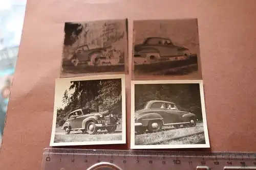 zwei tolle altes Fotos + Negative - Oldtimer Opel  Olympia ? 50er Jahre