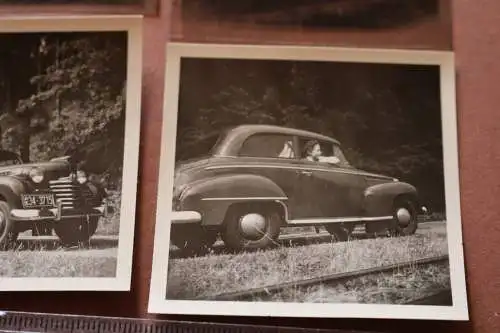 zwei tolle altes Fotos + Negative - Oldtimer Opel  Olympia ? 50er Jahre