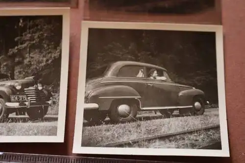 zwei tolle altes Fotos + Negative - Oldtimer Opel  Olympia ? 50er Jahre 