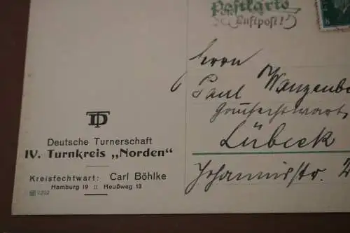 zwei alte Postkarten vom IV. Turnkreis Norden - Hamburg  1928