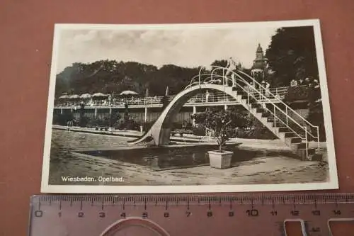 tolle alte Karte - Wiesbaden - Opelbad 1936