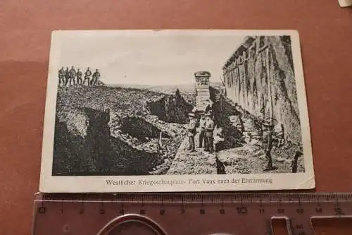alte Feldpostkarte -  Westlicher Kriegsschauplatz Fort Vaux nach Erstürmung 1918