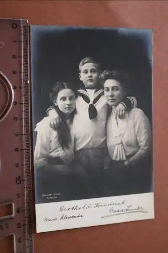 tolle alte Karte - Berthold Friedrich von Baden, Marie Alexandra von Baden und 