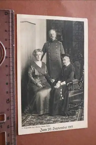 tolle alte Karte - Familie Friedrich II. von Baden zum 20. September 1915