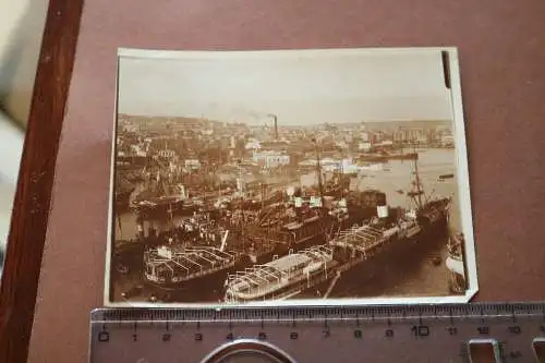 tolles altes Foto - mir unbekannter Hafen - 1900-1920 ???