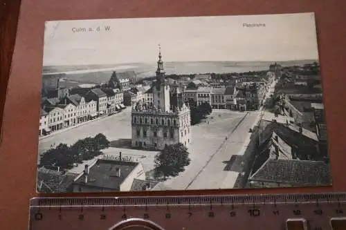 tolle alte Karte - Panorama von Culm a.d. W. 1915  Westpreussen