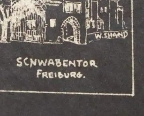 toller alter Negativdruck ??? Schwabentor Freiburg - signiert W. SHand
