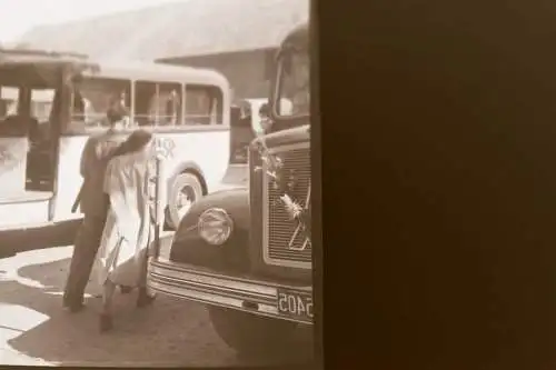 tolles altes Negativ - Oldtimer-Busse - 50er Jahre ?? 
