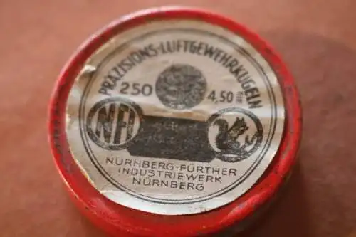 tolle alte kleine Blechdose Präzisions-Luftgewehrkugeln Nürnberg-Fürther