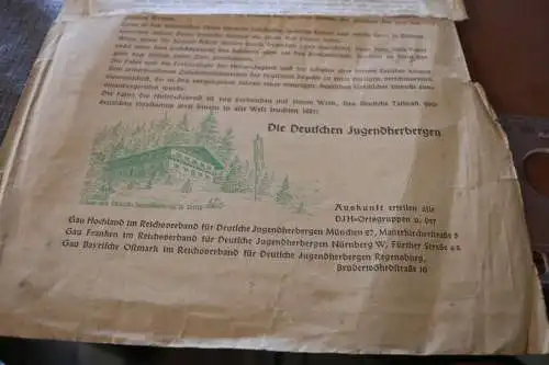 altes Werbeblatt Deutsche Jugendherbergen 30-40er Jahre 