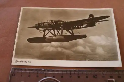 tolle alte Karte Wasserflugzeug Heinkel He 115 als Feldpost gelaufen