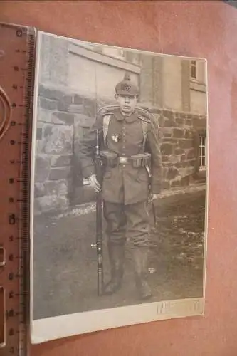 tolles altes Kabinettfoto Portrait junger Soldaten 182 Inf.Regt. ? Freiberg Sa